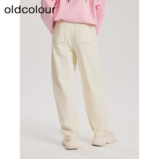 oldcolour春季新品时尚纯色气质百搭水洗牛仔长裤女Q131106A1 商品图4