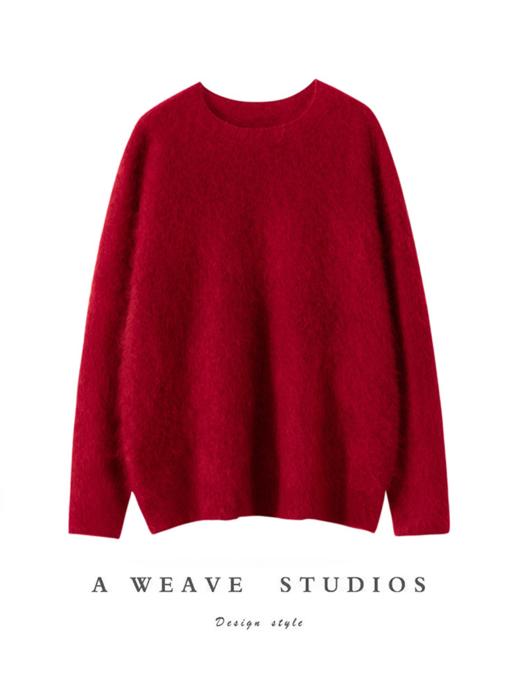 【源头工厂】100纯山羊绒一线成衣无缝拉绒圆领超A级针织衫毛衣 商品图4