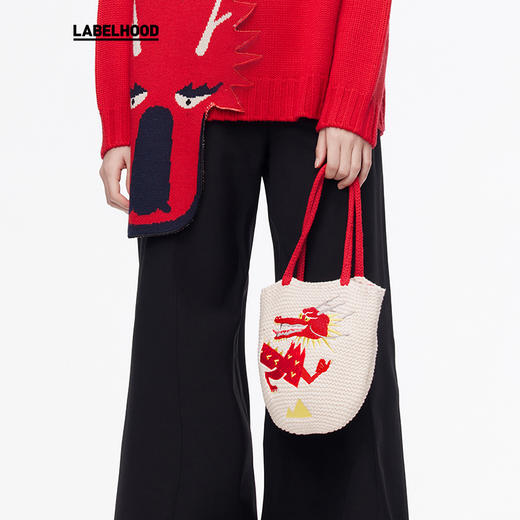 【THE FLOCKS × LABELHOOD】蕾虎联名设计感时尚龙纹刺绣针织包 商品图1