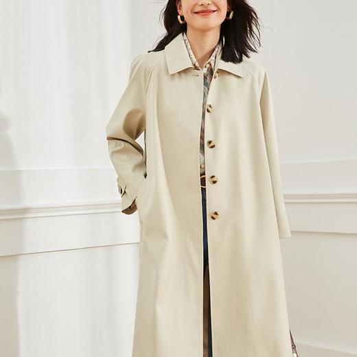 【高货sh】全新升级【铂金会员404/天猫539/差价135】(40814) 洛诗琳2025春季新款宽松插肩袖显高显瘦休闲中长款女风衣 商品图4