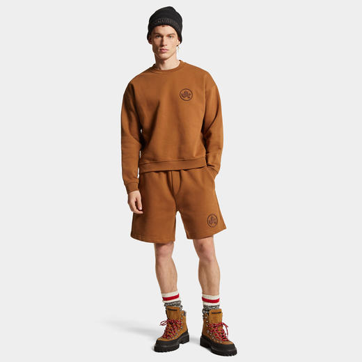 DSQUARED2 男士枫叶徽标贴片混纺棉质圆领运动卫衣 棕色 S74GU0809 D25006 133 商品图3