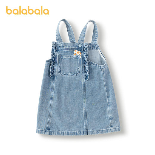 巴拉巴拉童装儿童连衣裙女童春秋装纯棉牛仔背带裙A字型裙子时髦 商品图4