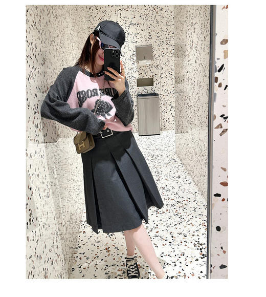 【清仓不退换】【高品质私服】【MC撞色羊绒羊毛提花宽松套头衫】活力撞色，轻柔服帖人体曲线【无标出货 介意慎拍】-CC 商品图5