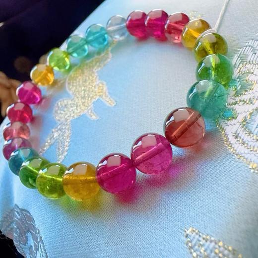 8mm-9mm单圈彩虹碧玺手串 商品图0