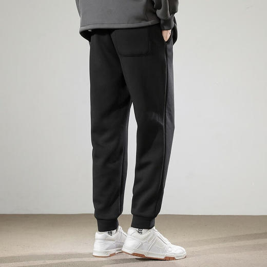 	 拓路者秋冬季抗皱休闲裤男加绒加厚针织长裤宽松直筒束脚裤春季学生裤子 商品图4