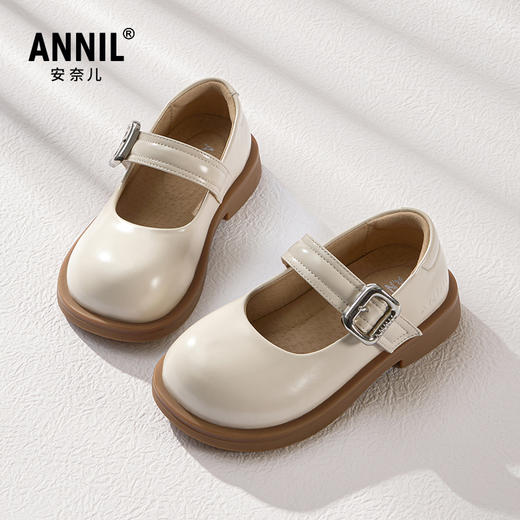 ANNIL/安奈儿女童皮鞋2025春季新款女孩演出儿童舞蹈鞋公主黑色软底单鞋HG5101202 商品图1