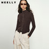 NEELLY纳俪商场同款春季新款拉链简约针织衫女毛衣修身显瘦开衫N25012A01039 商品缩略图0