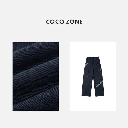 COCO ZONE 100棉复古设计感多口袋工装裤 CC1C2251 商品图2