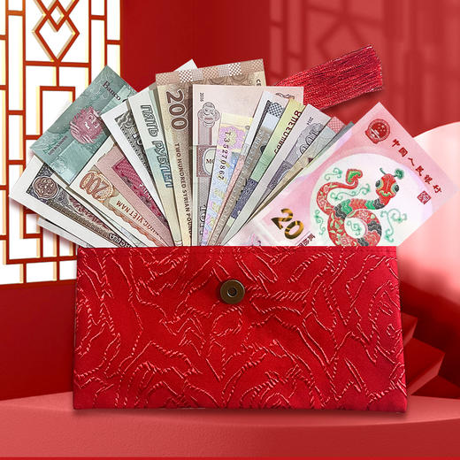 【金蛇献瑞】贺岁大红包 爆火蛇钞+20张外币红包，创意新年压岁钱红包 商品图3