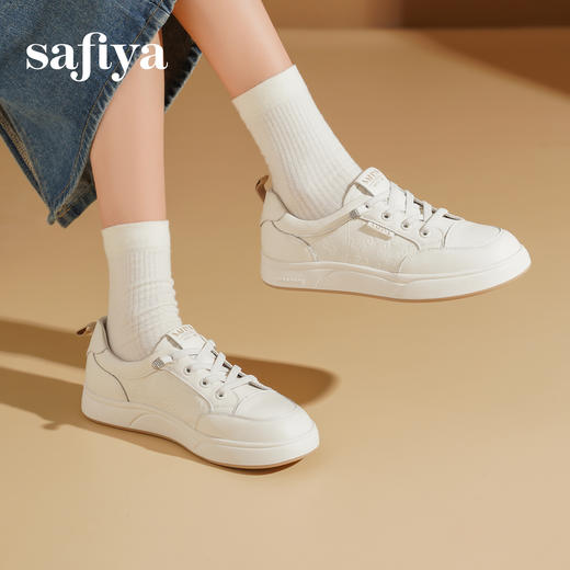 Safiya/索菲娅2025春新款百搭平底学院休闲小白鞋 SFD1112163 商品图2