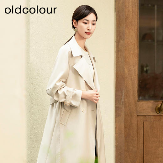 oldcolour春季新品时尚英伦风收腰显瘦通勤风衣外套女Q130414A1 商品图3
