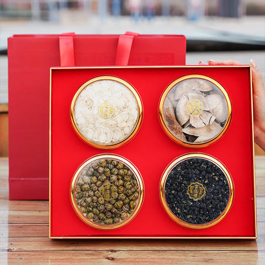 【四大珍品！一盒尽享】滋补礼盒四拼礼盒西洋参石斛灵芝陈皮组合搭配送礼佳品滋补礼盒。ry 商品图1