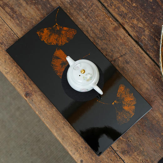 大漆长方干泡茶盘/电木大漆工艺小茶台家用托盘中式壶承功夫茶具 商品图4