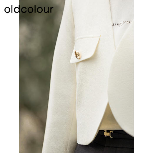 oldcolour春季新品时尚气质通勤百搭米色短外套女Q130415A1 商品图3
