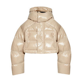 DSQUARED2 女士徽标绗缝连帽羽绒服 米色 S80AM0040 S60518 113