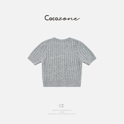 COCO ZONE "珍妮心事"千金风单排扣短袖针织衫ACD1A0015 商品图1