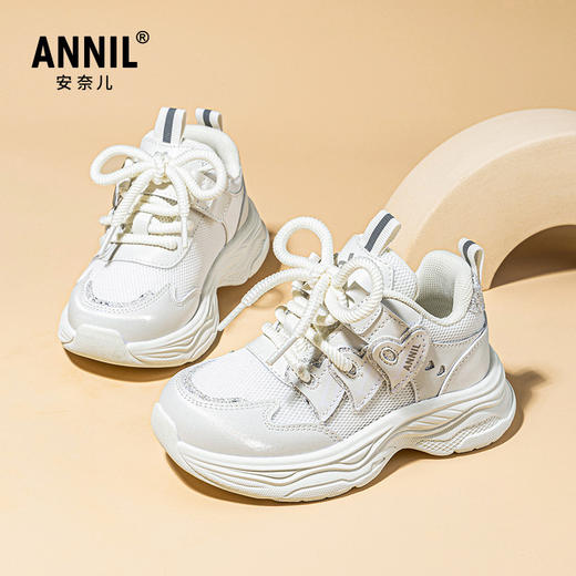 ANNIL/安奈儿儿童2025新款春季女童鞋子百搭防滑网面透气厚底轻便跑鞋女HG5105178 商品图1