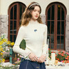 两三事梵高文艺鸢影入梦2025春季新款绣花蕾丝拼接打底衫女针织衫 商品缩略图1