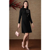 乔万尼冬季新品A字羊毛连衣裙小立领收腰显瘦中长裙ES4M459 商品缩略图1