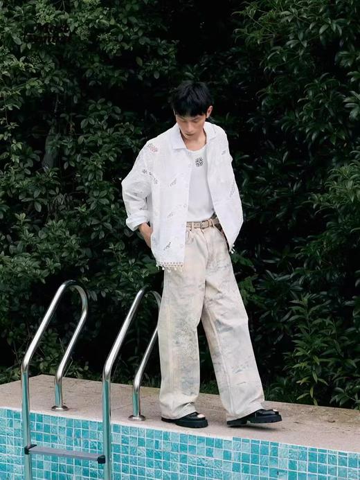 mostwantedlab彩虹/M2434037/钩针破坏冷转移牛仔裤 商品图3