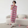 谜底彩色条纹连衣裙无袖女2025春新品时尚直筒宽肩长裙251ML0071 商品缩略图1