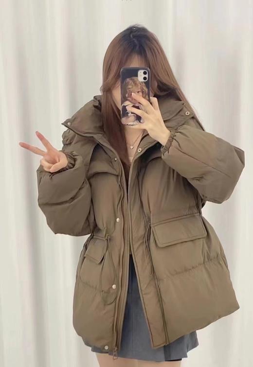 现货【YW】无忧购韩版中长款收腰显瘦50%白鸭绒连帽百搭羽绒服外套24012#（截单后3-5天发货) 商品图7