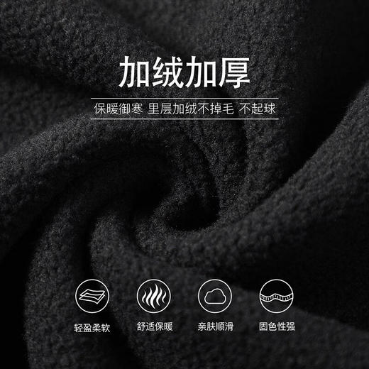 	 拓路者秋冬季抗皱休闲裤男加绒加厚针织长裤宽松直筒束脚裤春季学生裤子 商品图5