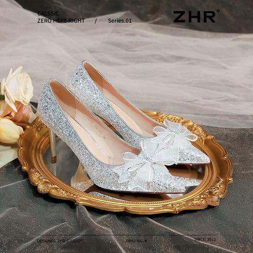ZHR则则尖头蝴蝶结高跟鞋2025新款气质百搭细跟伴娘鞋单鞋新娘鞋 商品图0
