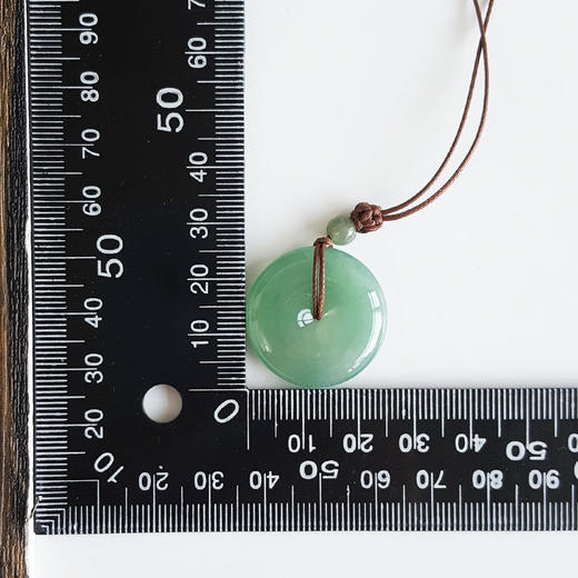 【天然正品】天然冰种绿色平安扣造型翡翠（吉祥、如意）吊坠项链031224NJM23 现售价：3880 商品图9