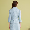 EITIE爱特爱新中式立领盘扣不对称收腰蓝色显瘦上衣2025春季新款A2513501 商品缩略图4