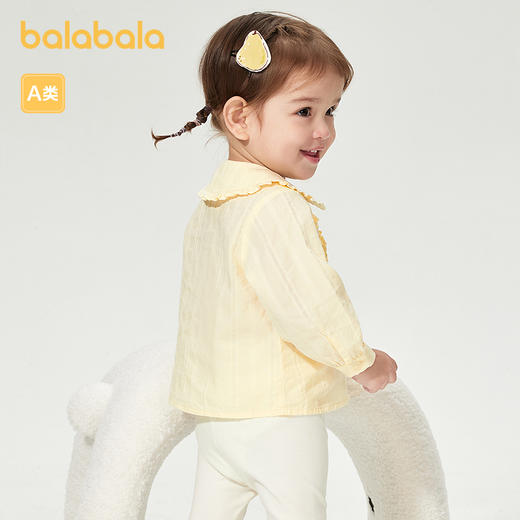 巴拉巴拉童装婴儿长袖衬衫宝宝上衣女童荷叶边翻领甜美文艺气质萌 商品图2