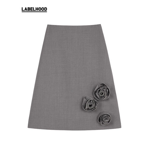 【Serrer×LABELHOOD】蕾虎联名款时尚玫瑰装饰中长半裙 商品图4