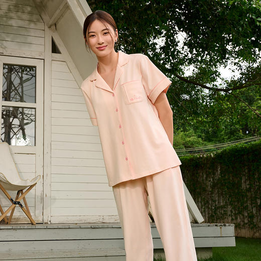 都市丽人女士无尘棉短袖套装薄单面无尘棉亲情蜜语短袖类LHH9A2 商品图1