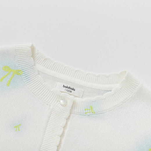 巴拉巴拉童装女童毛衫蝴蝶结提花开衫2025春新款开衫 商品图3