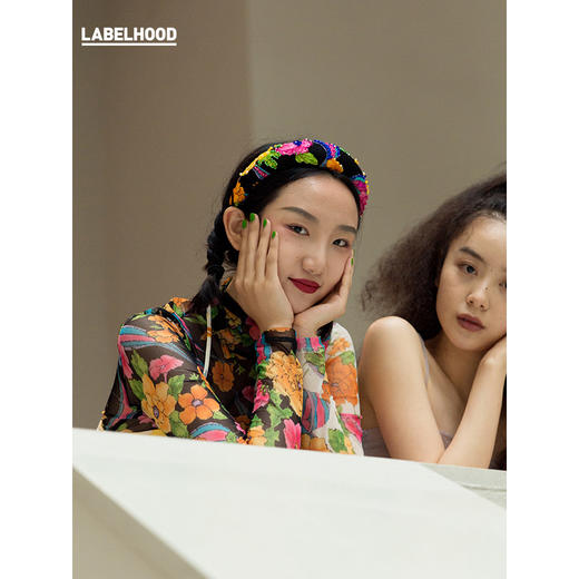 【SHUTINGQIU×LABELHOOD】宽印花钉珠发箍头饰 商品图2