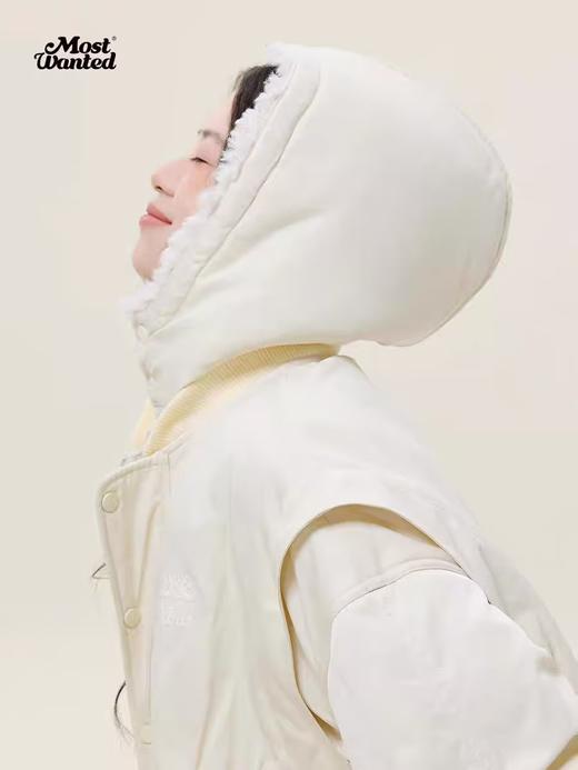 mostwantedlab彩虹/M2434087/可拆卸仿羊羔毛帽飞行员夹克 商品图2