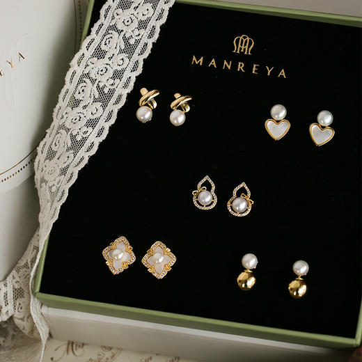 【品牌优选】【礼物，Manreya玛芮雅珍珠耳饰礼盒合集】淡水珍珠耳夹，精美礼盒包装，仪式感满满 商品图11