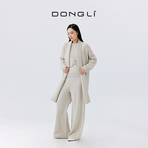 东黎 • 山羊绒女士秋冬翻领长开衫 4584 商品图2