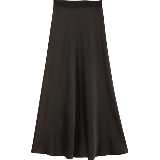 玳莎松紧高腰鱼尾裙2025年春季新款垂感仿醋酸简约黑色长款半身裙  FA34304 商品图4