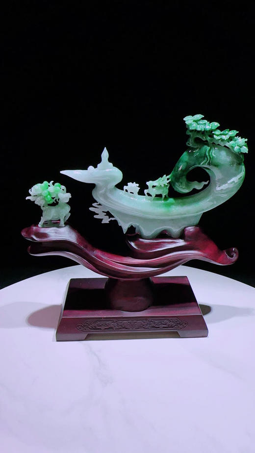 620786翡翠摆件【璐璐发财 鹿鸣蝉音】 商品图4