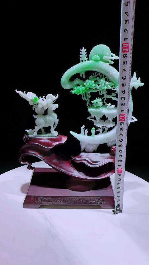 620785翡翠摆件【璐璐发财 鹿鸣蝉音】 商品图1