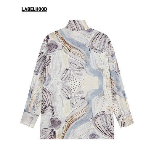 【HIDEMI×LABELHOOD】蕾虎联名印花丝巾衬衫上衣女 商品图4