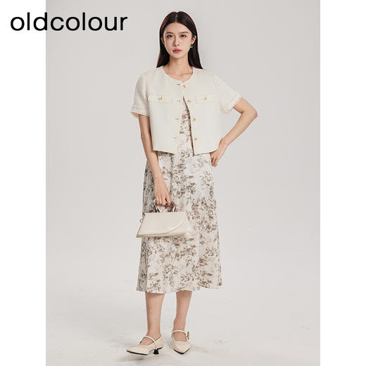 oldcolour春夏新品法式时尚气质碎花减龄吊带连衣裙女Q131006A1 商品图3