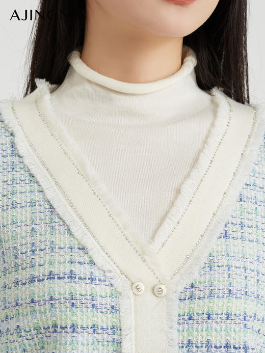 【商场同款】阿菁娜撞色经典高领套头毛衫A29Q301055 商品图3