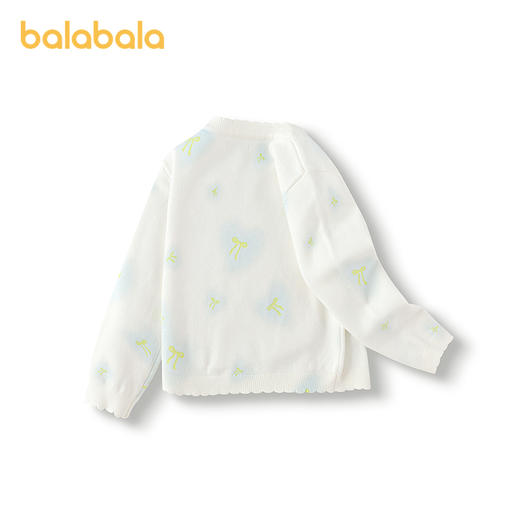 巴拉巴拉童装女童毛衫蝴蝶结提花开衫2025春新款开衫 商品图2