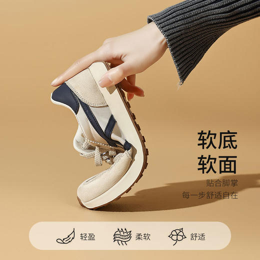 ZHR银色真皮德训鞋女2025春季新款时尚百搭休闲鞋透气软底休闲鞋 商品图1