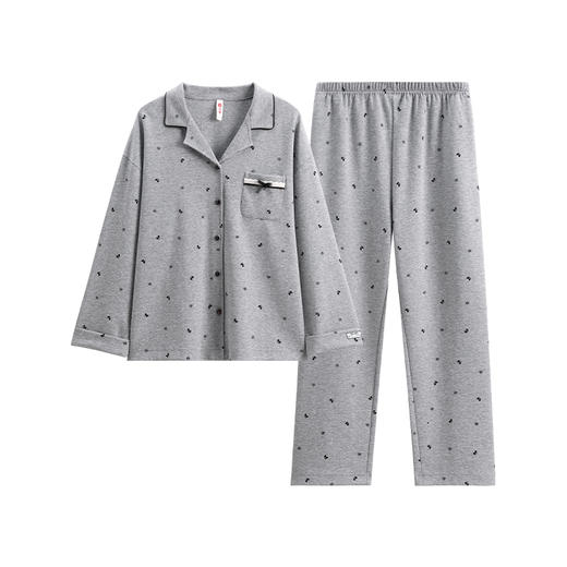 芬腾睡衣女春秋季纯棉长袖套装新款宽松休闲加大码全棉女款家居服 商品图4