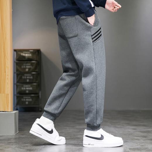 秋冬新款加绒加厚百搭时尚男式休闲裤保暖户外运动束脚长裤 商品图2