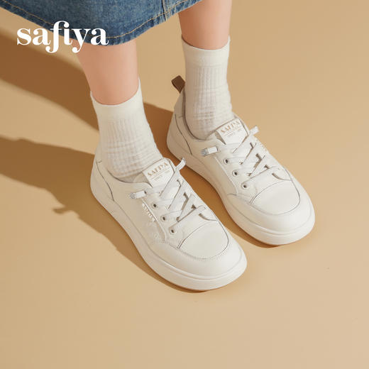 Safiya/索菲娅2025春新款百搭平底学院休闲小白鞋 SFD1112163 商品图0