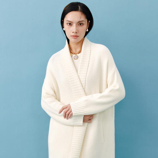东黎 • 山羊绒女士秋冬翻领长开衫 4584 商品图5